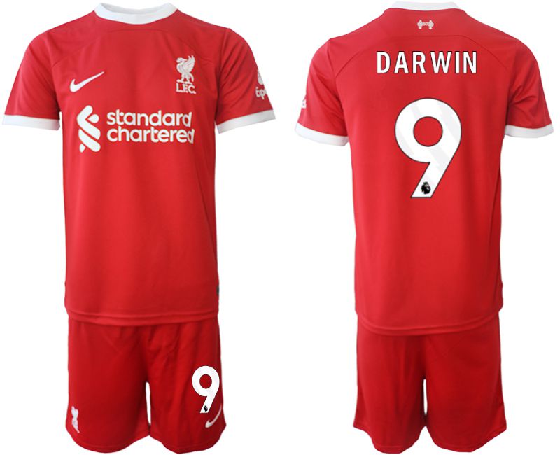 Men 2023-2024 Club Liverpool home red #9 Soccer Jersey